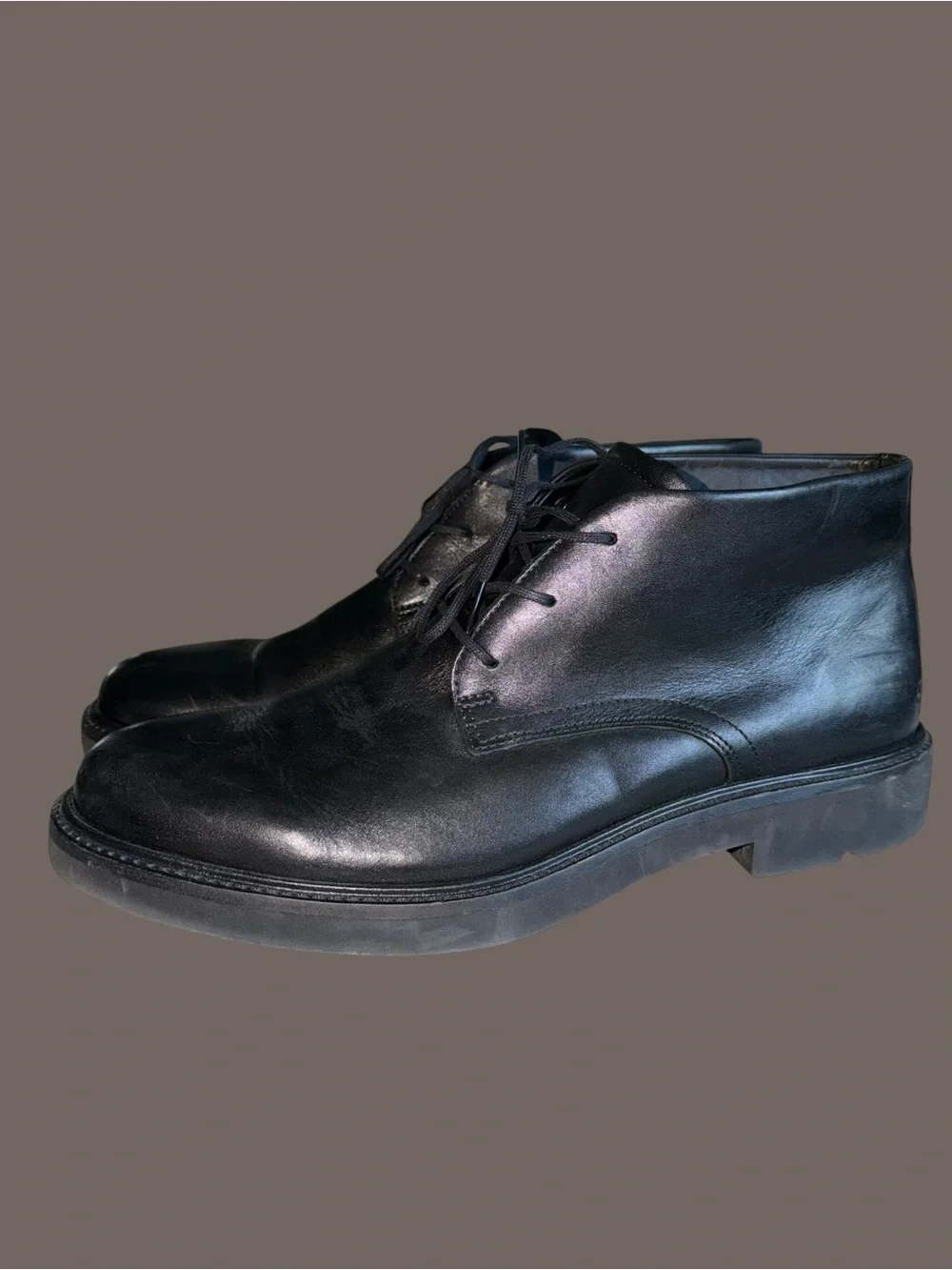 ECCO Men's Black Leather Ankle Chukka Boots Size 10-10.5 EU 44 Dark Academia